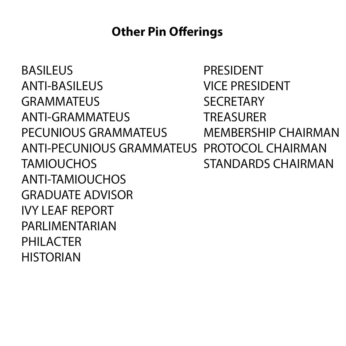 Chapter Officer Pins