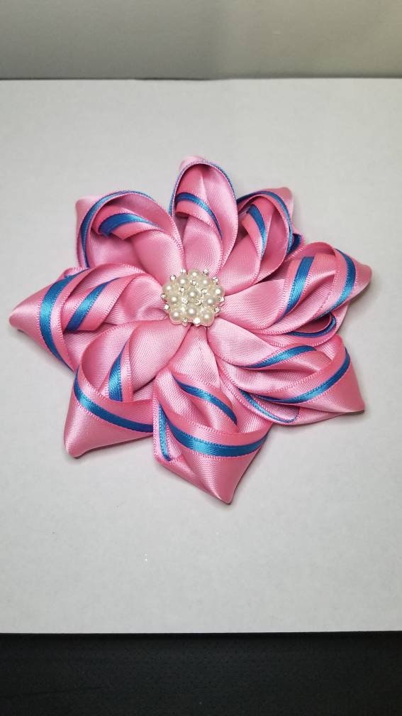 Triple Ribbon Brooched Flower Corsage (multi-color)