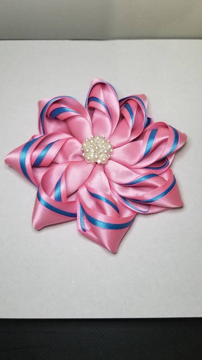 Triple Ribbon Brooched Flower Corsage (multi-color)