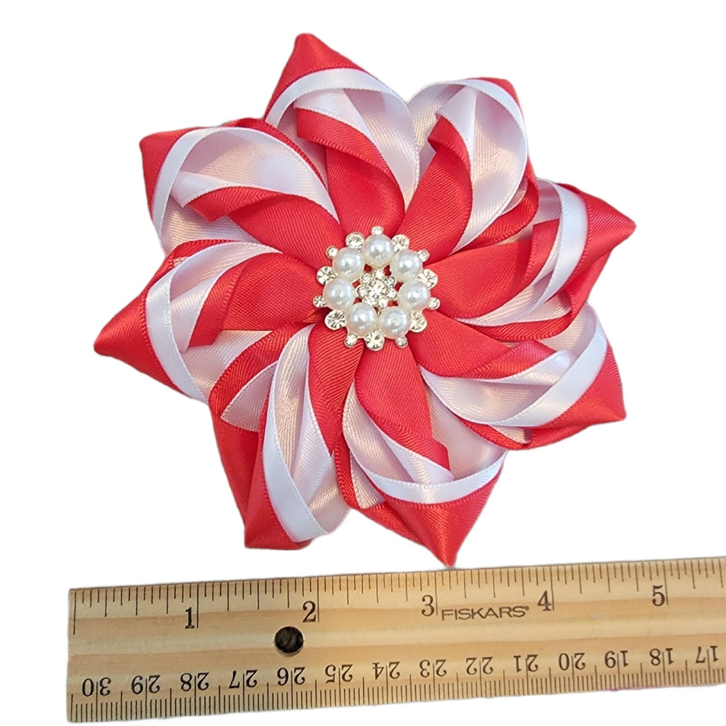 Red and White corsage