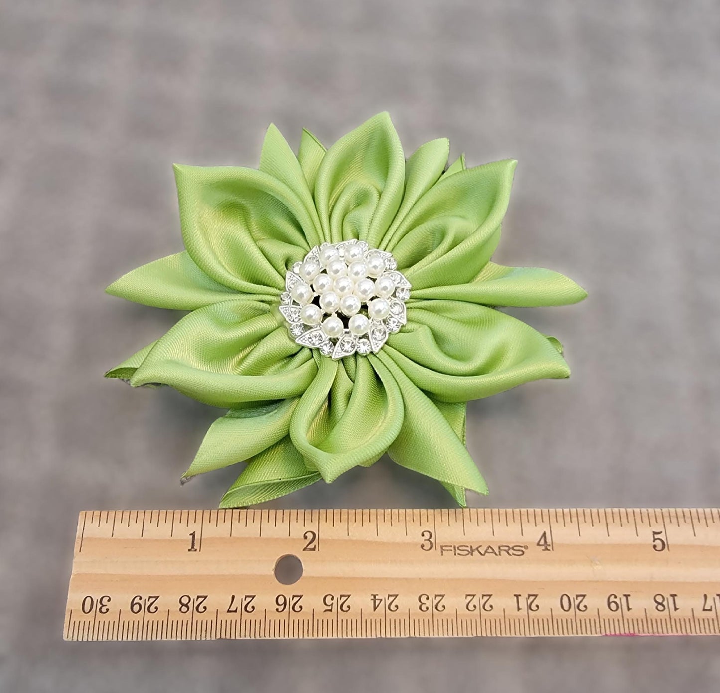 Green Floral Ribbon Flower