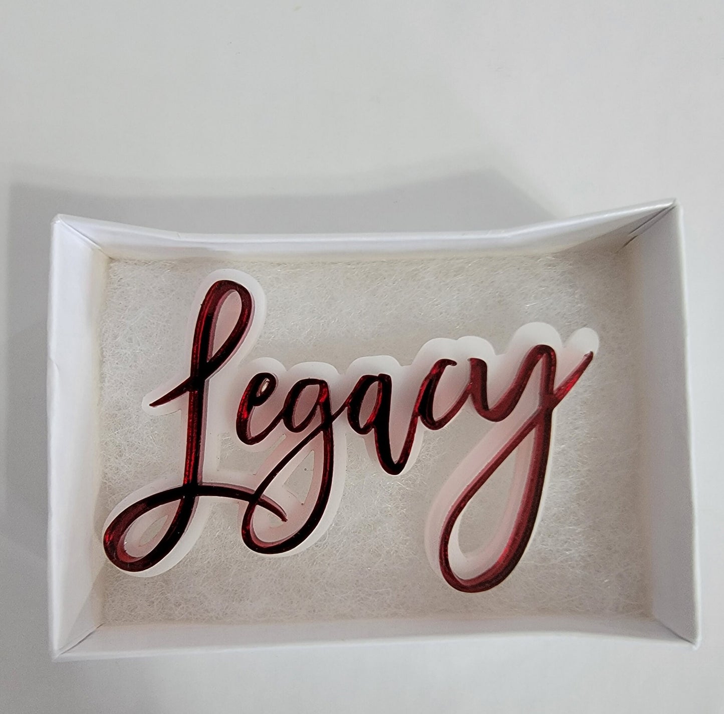 Red and White Legacy pin