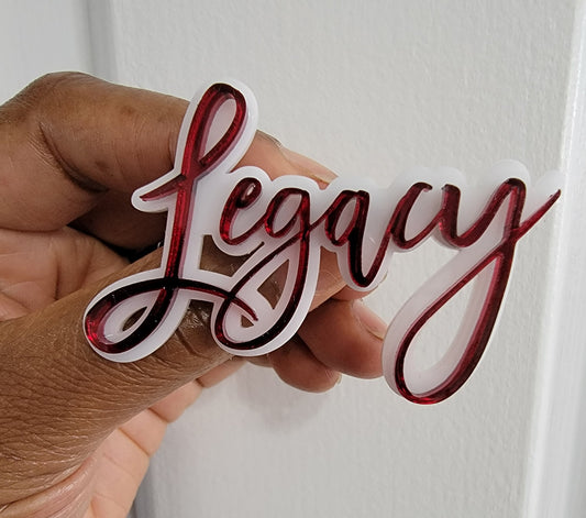 Red and White Legacy pin