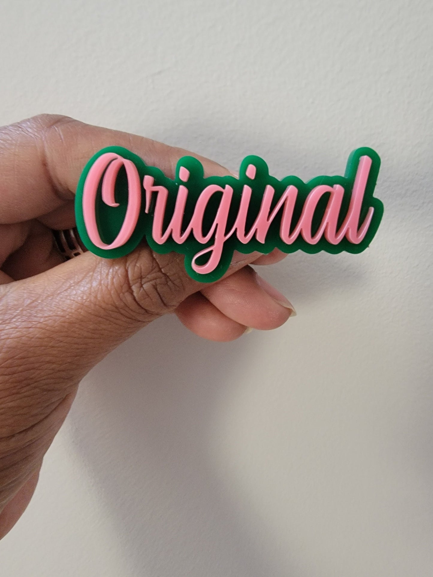 Original pin - Pink and Green